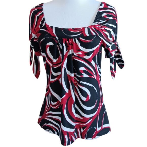 INC 2000s Y2K Top Blouse Petite S Stretch Square Neck Coquette Vamp Flirt Dressy - Picture 6 of 7